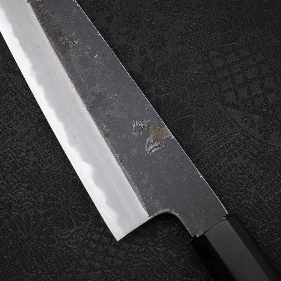 Gyuto White Steel #2 Kurouchi Chokin Dragon Buffalo Ebony Handle 210mm - Image 3