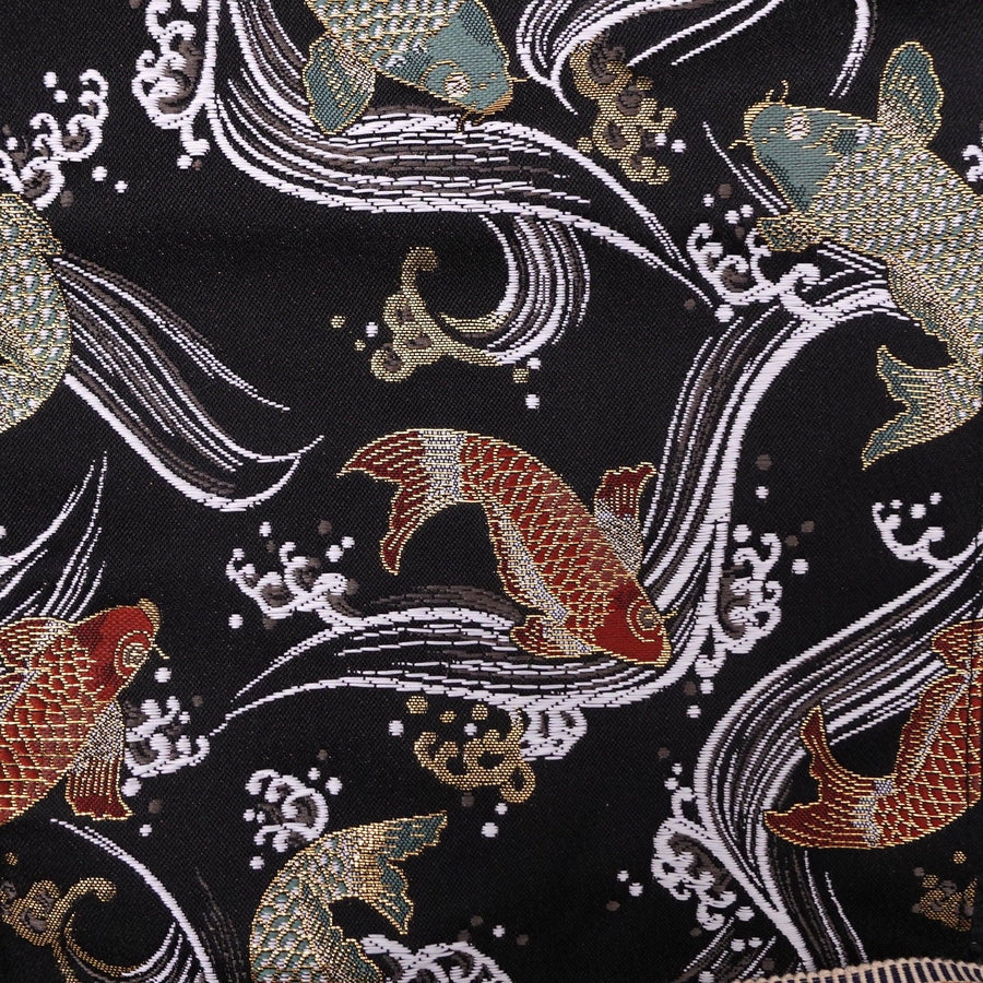 Musashi Japanese Style Kitchen Knife Roll Black Koi 1 Pocket Handmade - Image 7